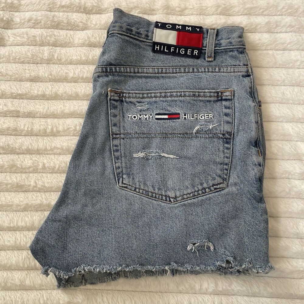 Tommy Hilfiger Vintage Cutoff Shorts 36 Freedom Flag Distressed Men’s Women’s